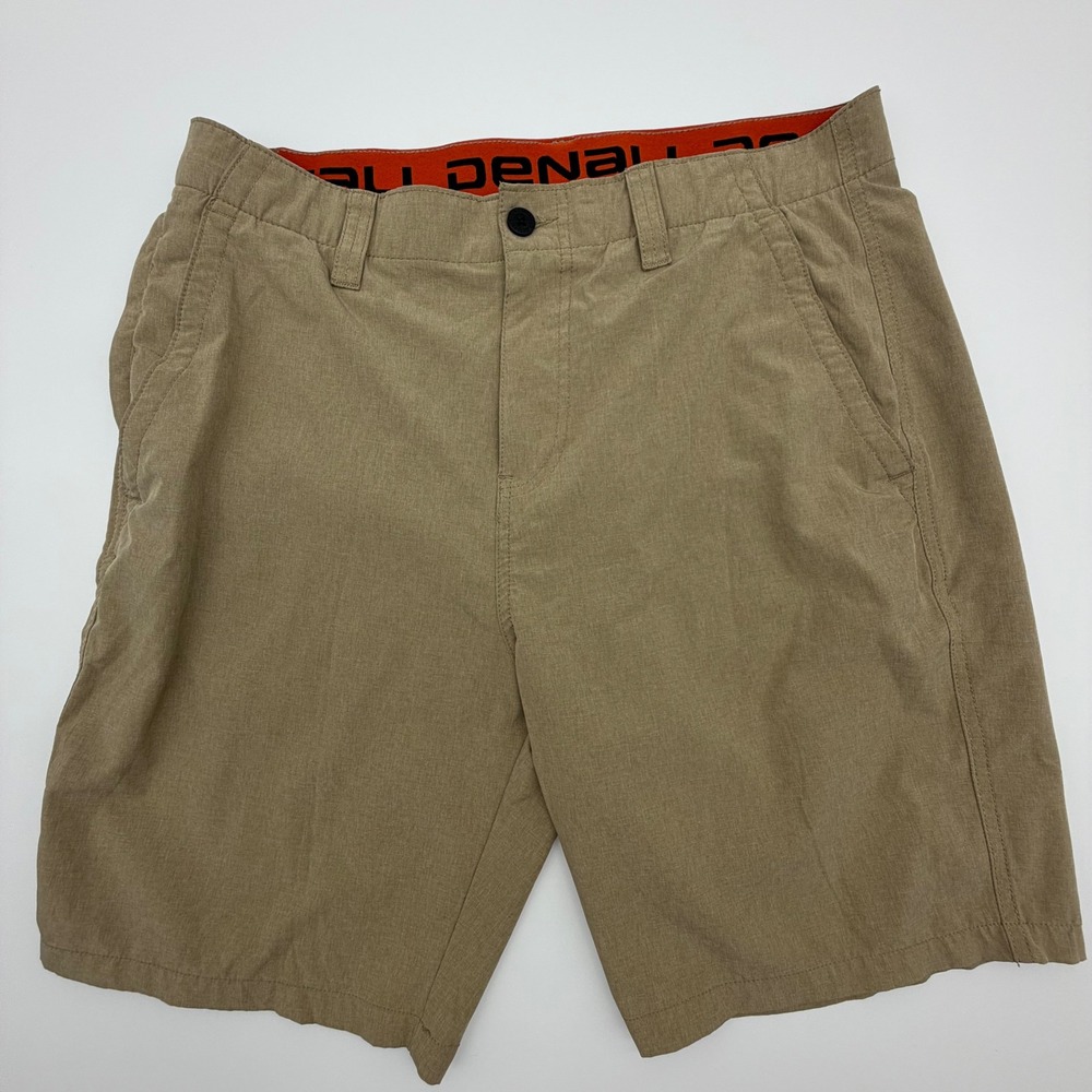 Denali Mens Performance Shorts Tan Khaki Hiking Fishing Size 34